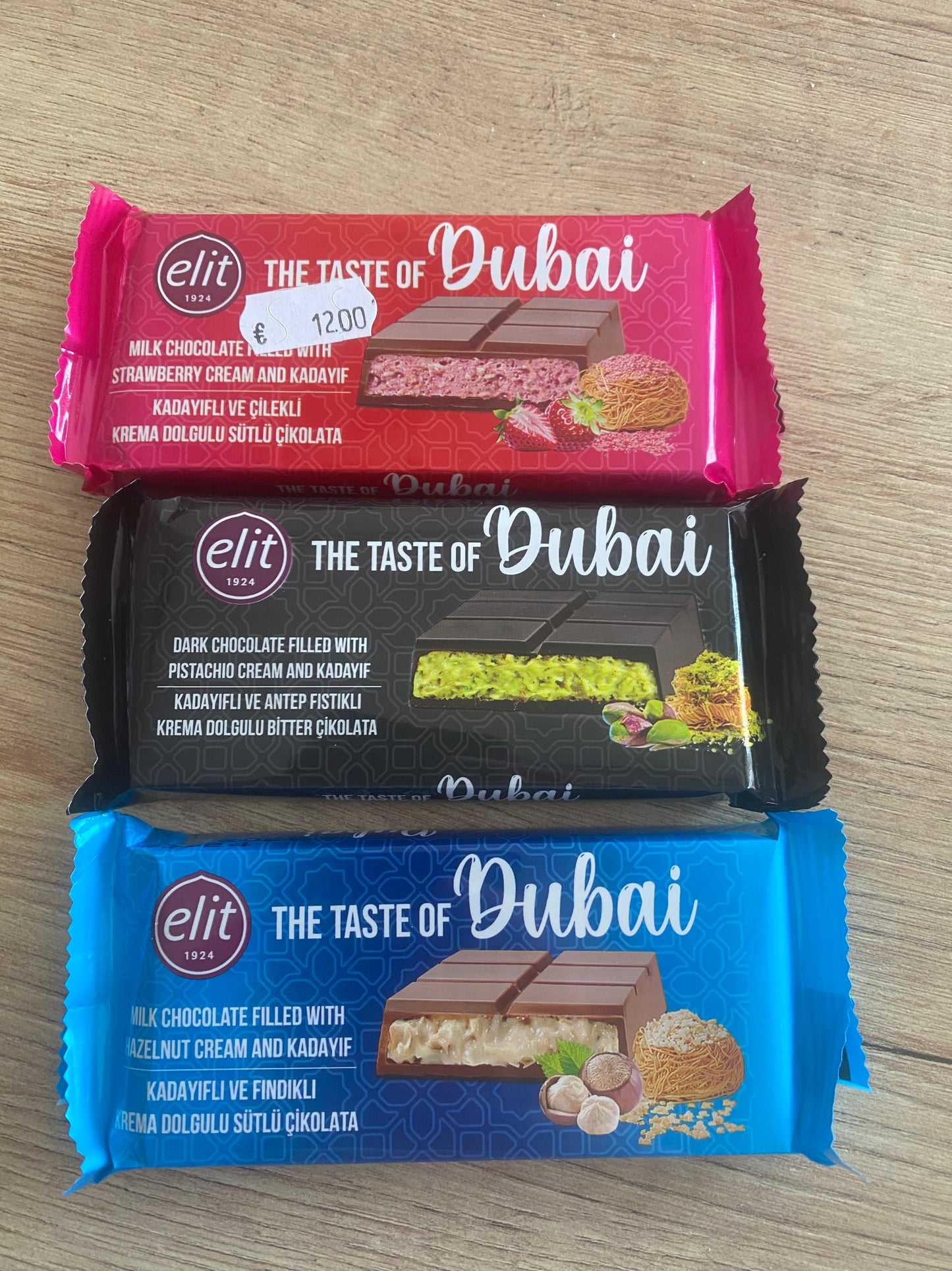 chocolat de dubai pièces