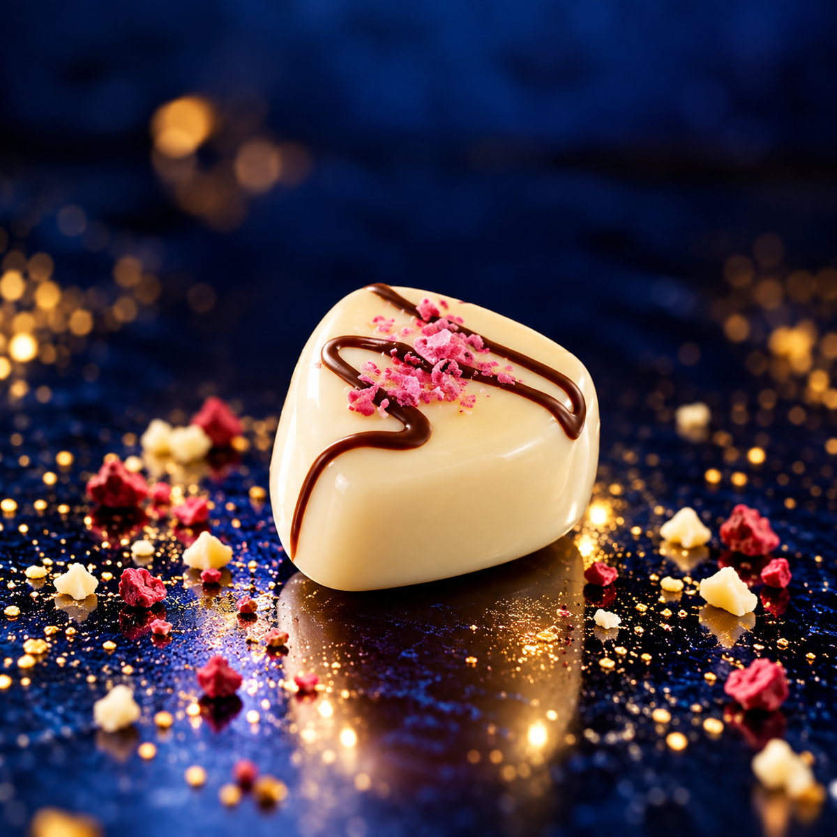 Chocolat blanc ganache aux baies (x5)