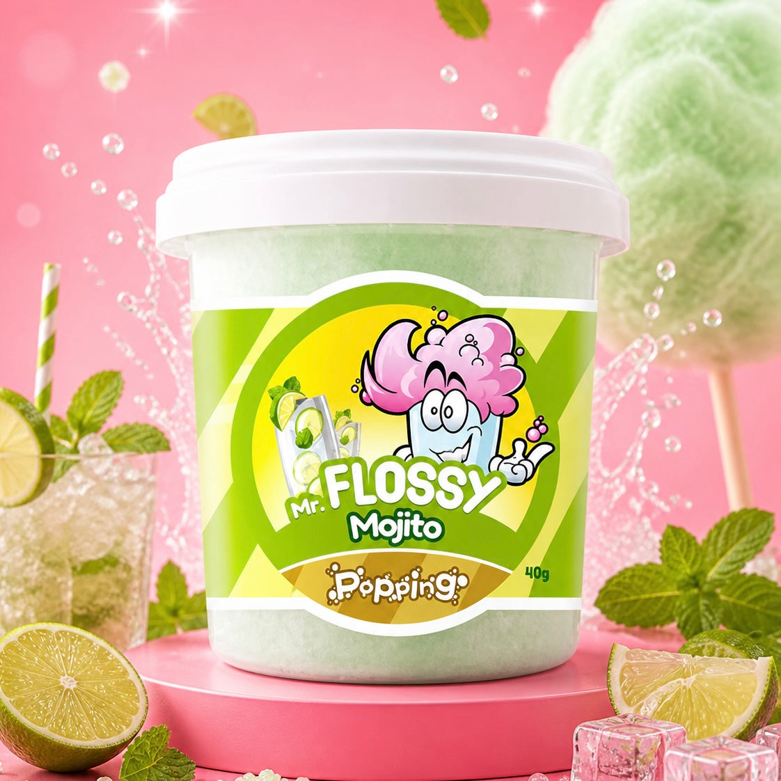 Mr Flossy Barbe à papa Pétillante Mojito