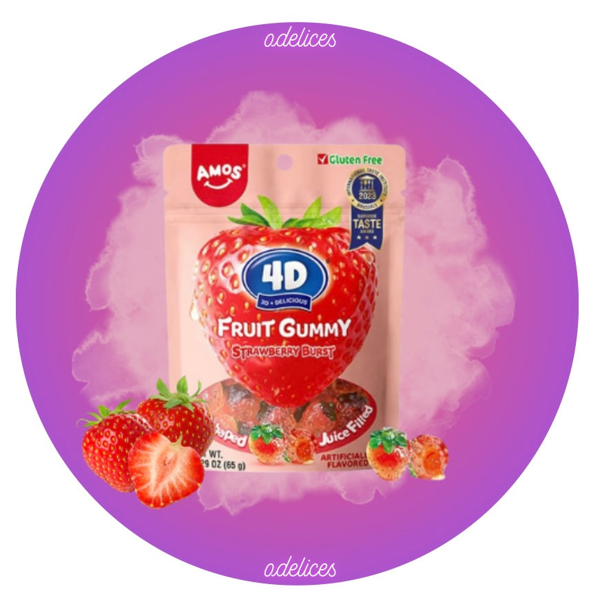 Bonbon 4D Fourré - Fruit fraise