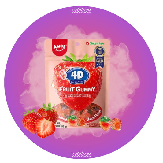 Bonbon 4D Fourré - Fruit fraise